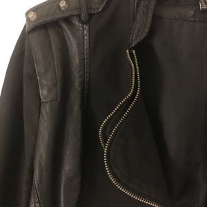 Vegan leather motto jacket
